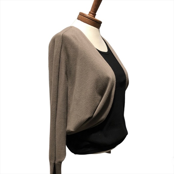 Bolero Sweater, Mocha Brown, Sz L - Picture 2 of 6